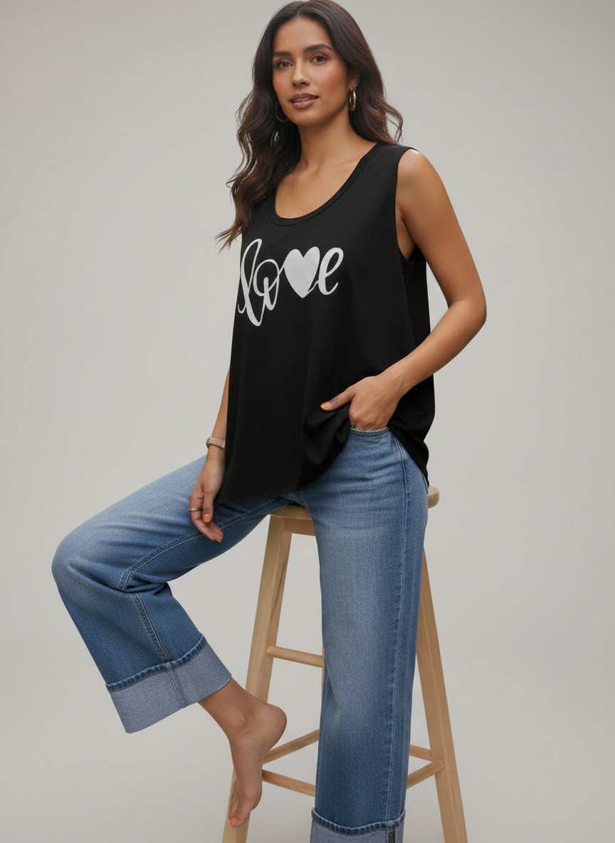 Αμάνικο Oversize  HEART LOVE