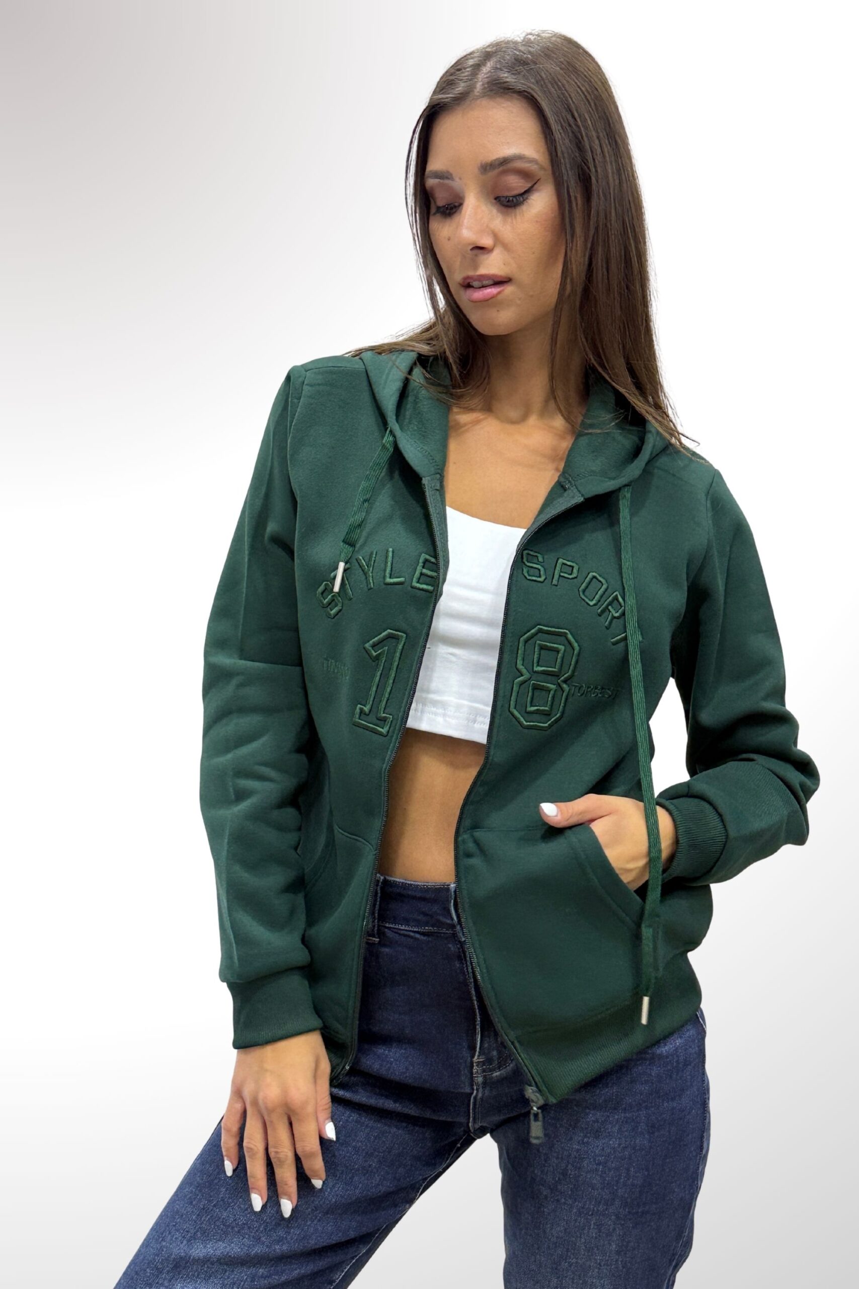 Ζακέτα φούτερ fleece Style Sport