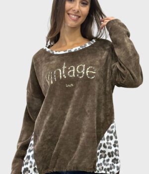 Μπλούζα oversize Animal print Vintage