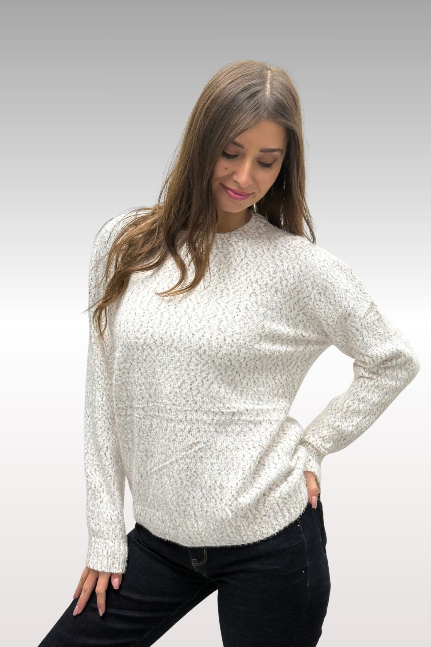 Πλεκτό λαιμόκοψη μελανζέ