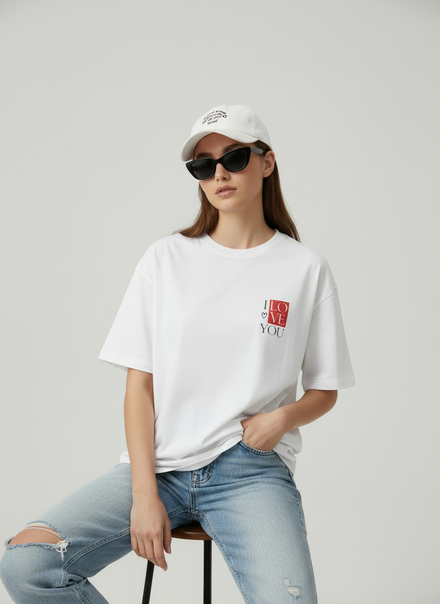 T-shirt oversize cotton Love
