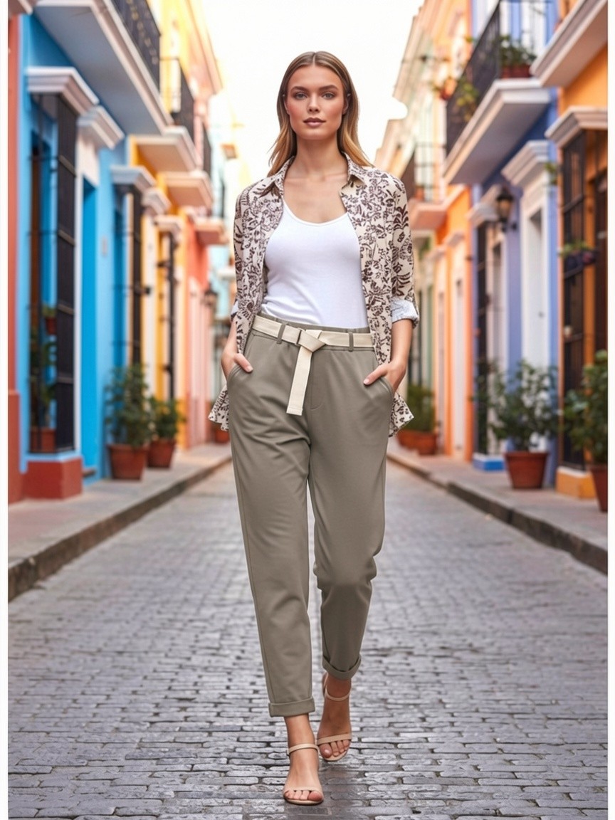 Παντελόνι με ζώνη Evelyn