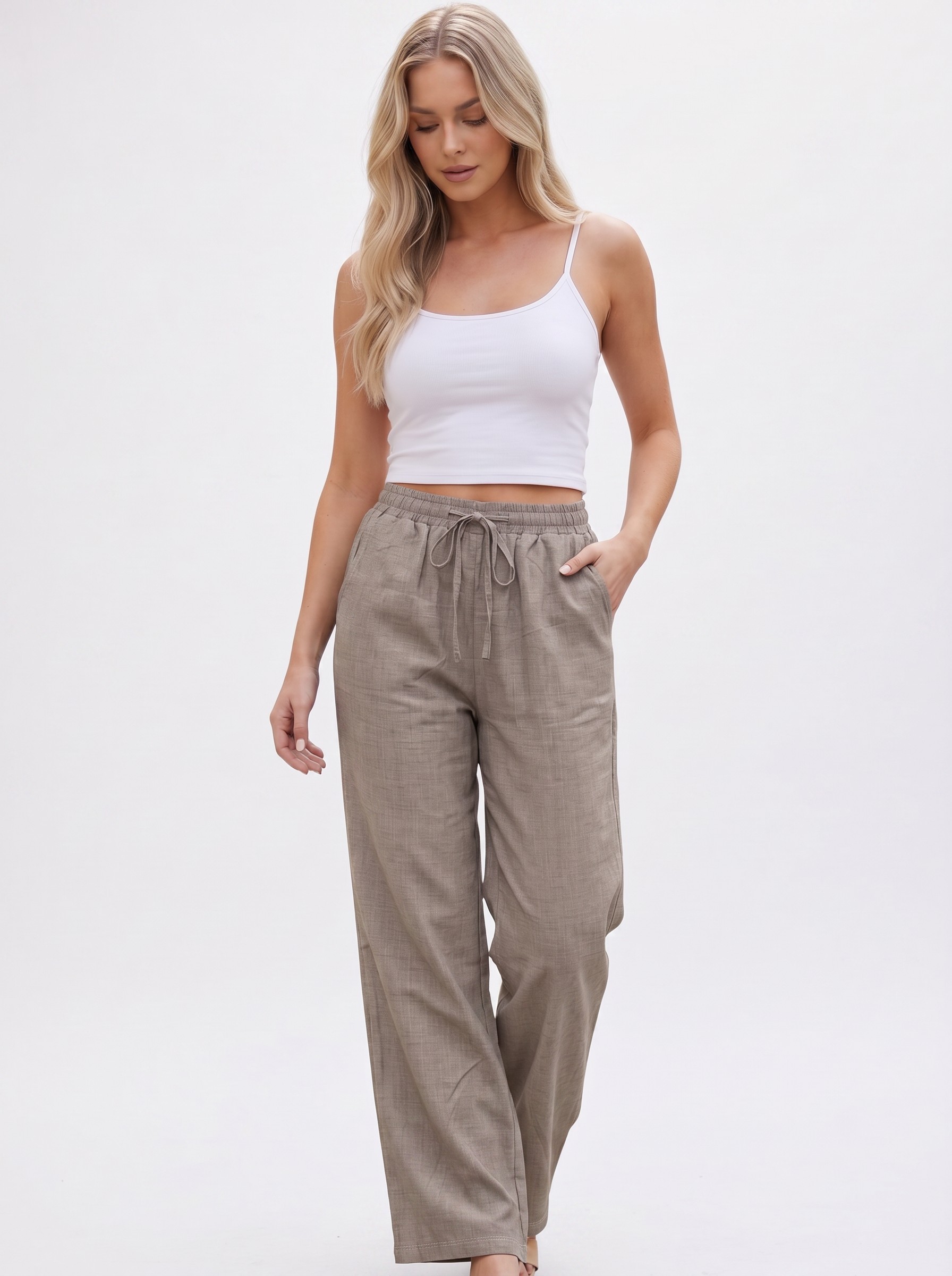 Casual Αέρινη Παντελόνα Chic