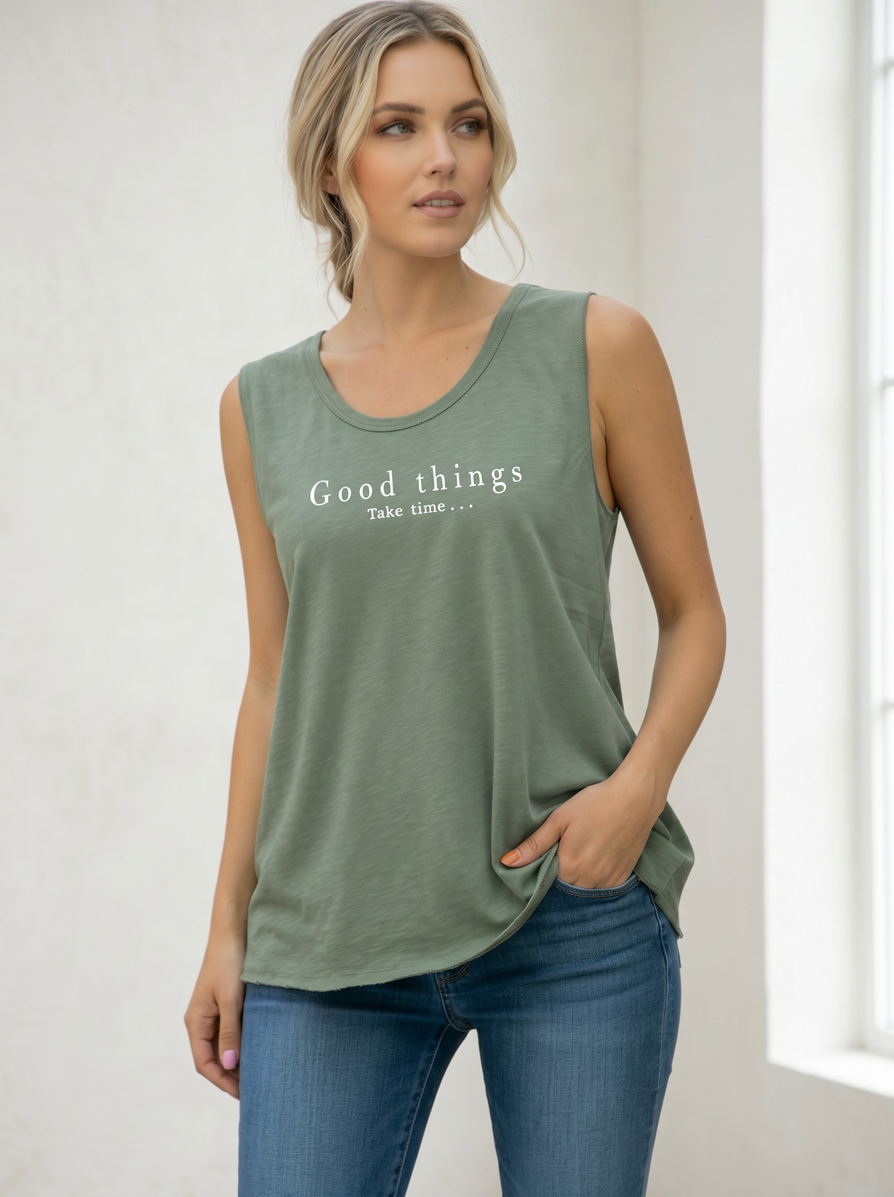 Summer Cotton Oversize Tank good